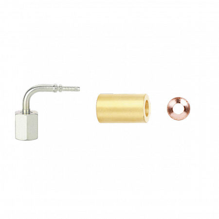 Фитинг угловой 90° с гайкой 3/8 SAE, 5/8"-18UNF (на трубку 4мм)